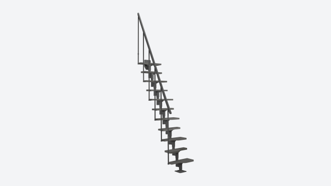 Staircase ATLANTA Anthracite (RAL 7016) + Anthracite treads